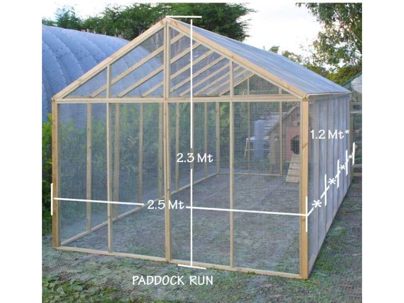 Diss Three Increment Paddock Run - Galvanised Mesh - L250 x W360 x H230 cm