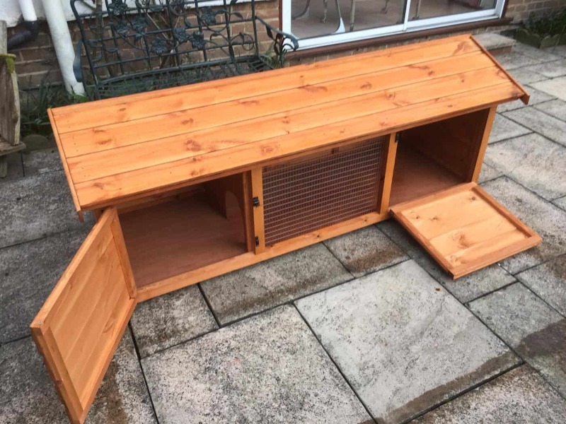6ft British Giant Rabbit Hutch + Ramp Door