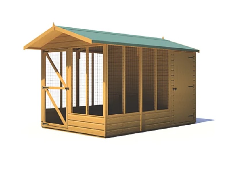 Shire 10' x 6'6" Apex Shiplap Dog Kennel and Run